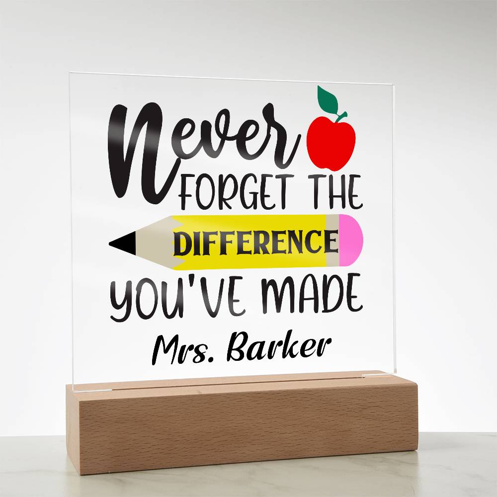 Teacher Square Acrylic Plaque 5