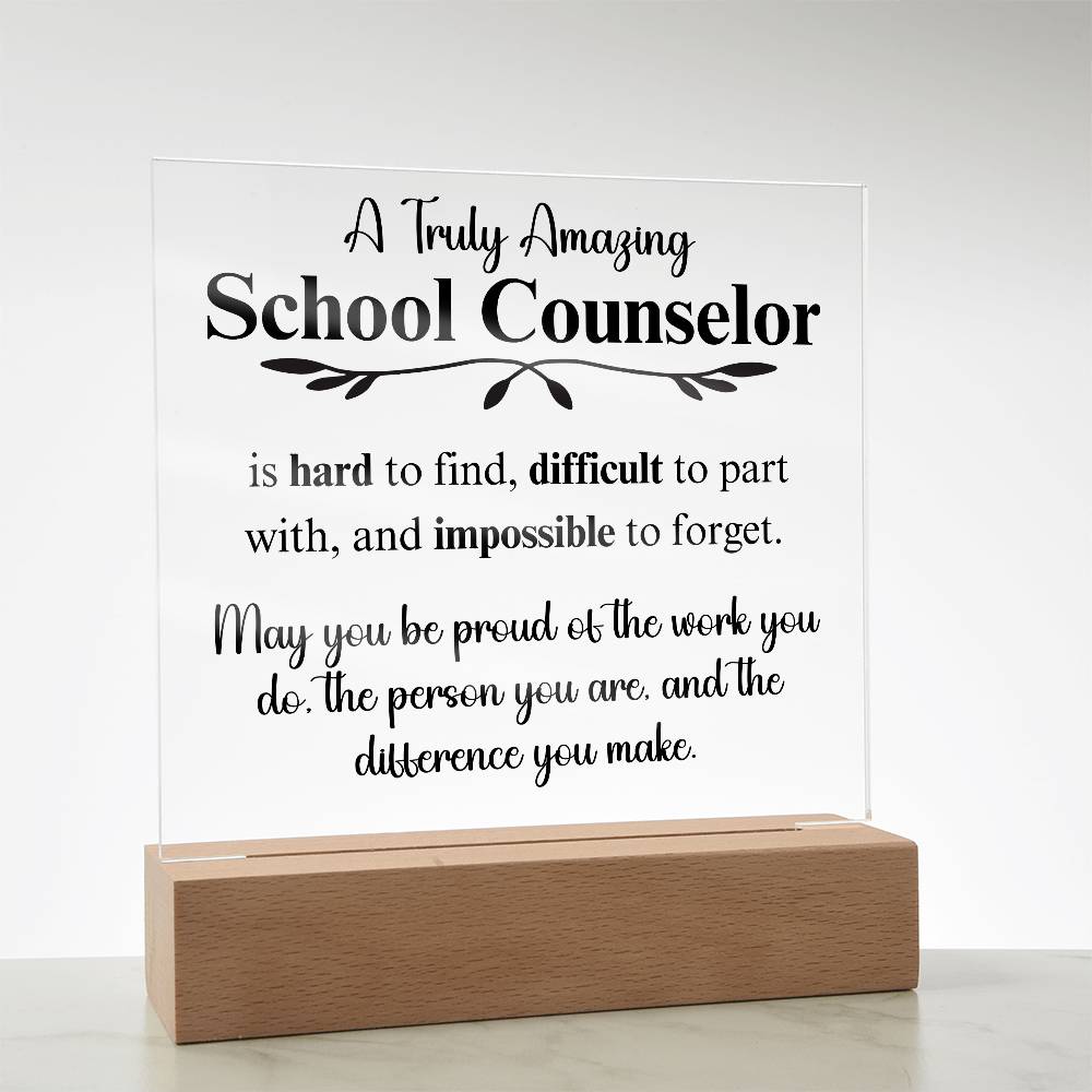 Personalized School Councelor Gift - Acrylic Square Plaque