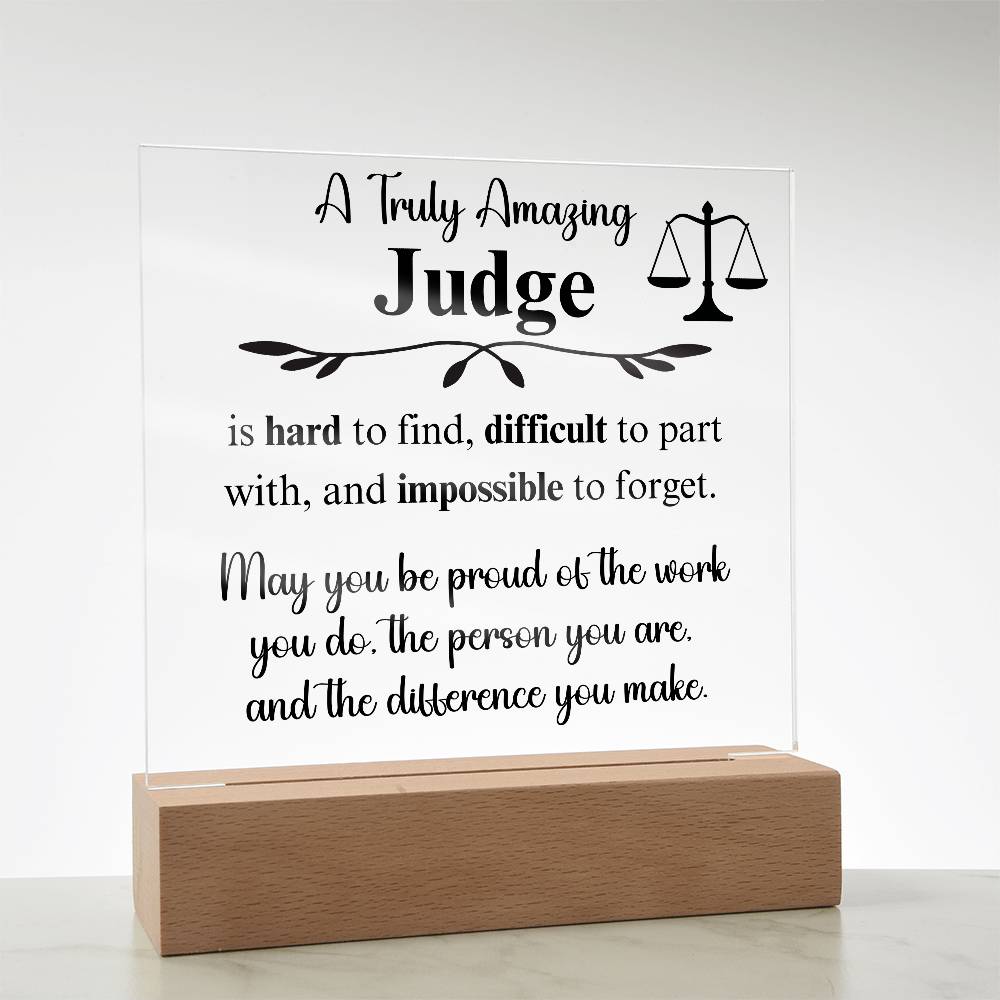 Personalized Judge Gift - Acrylic Square Plaque