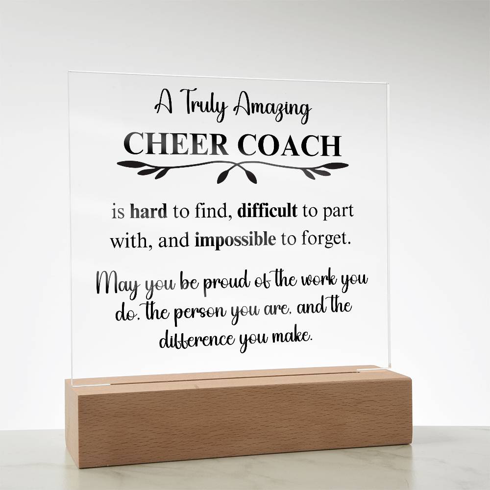 Personalized Cheer Coach Gift - Acrylic Square Plaque