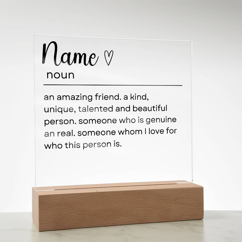 Personalized Friendship Acrylic Plaque 1 - Acrylic Square Plaque