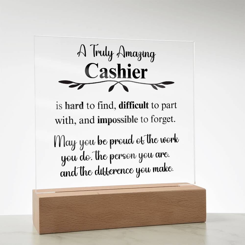 Personalized Cashier Gift - Acrylic Square Plaque