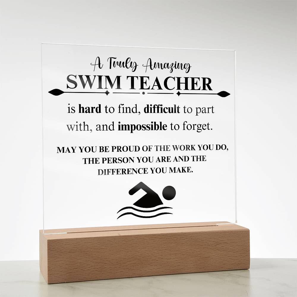 Swim Coach Gift 3 - Acrylic Square Plaque
