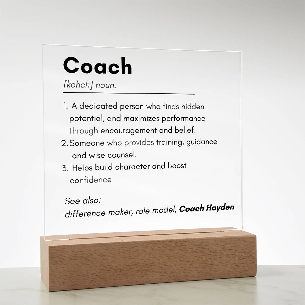 Coach 1 - Acrylic Square Plaque