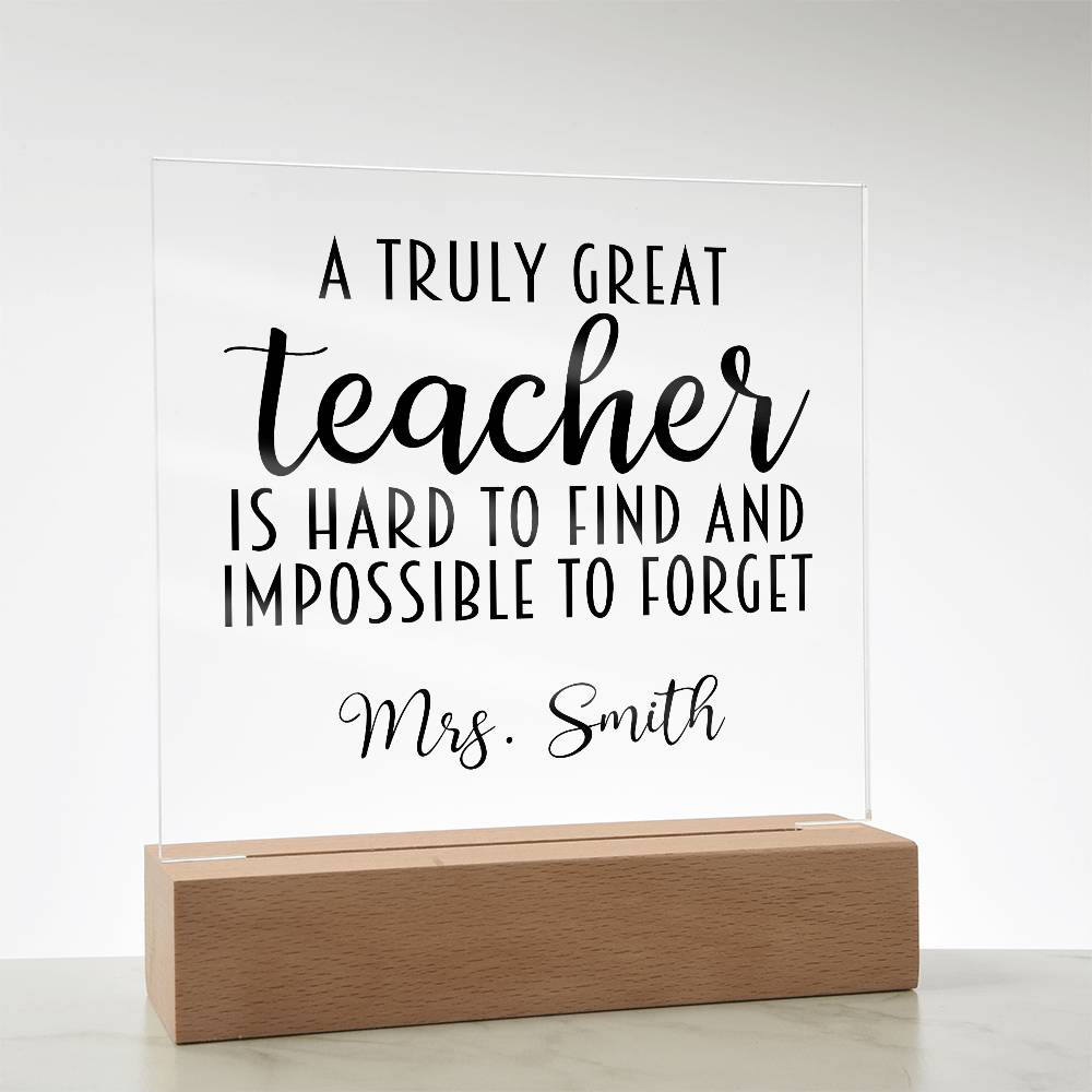 Teacher Square Acrylic Plaque 18
