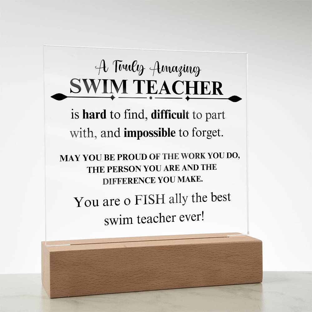 Swim Coach Gift 1 - Acrylic Square Plaque