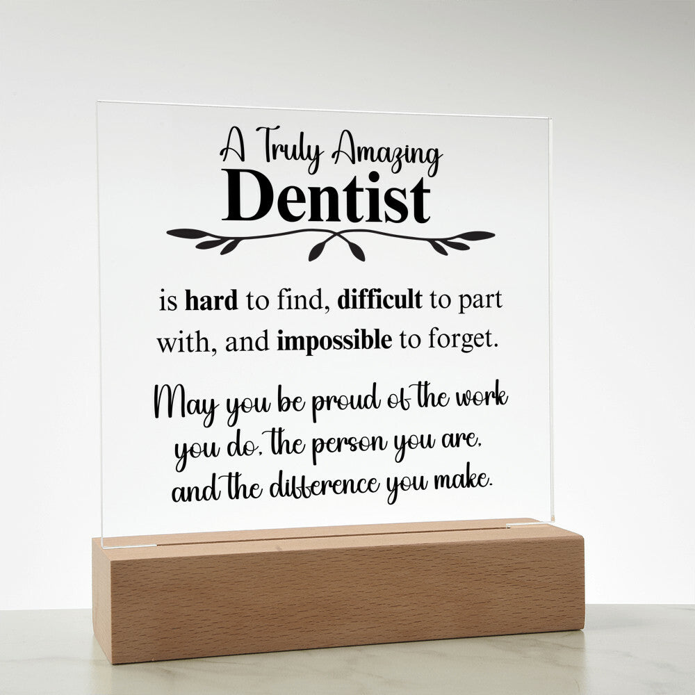 Personalized Dentist Gift - Acrylic Square Plaque