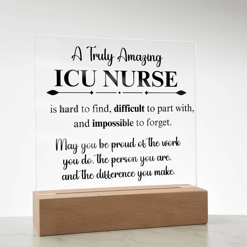 Personalized ICU Nurse Gift - Acrylic Square Plaque