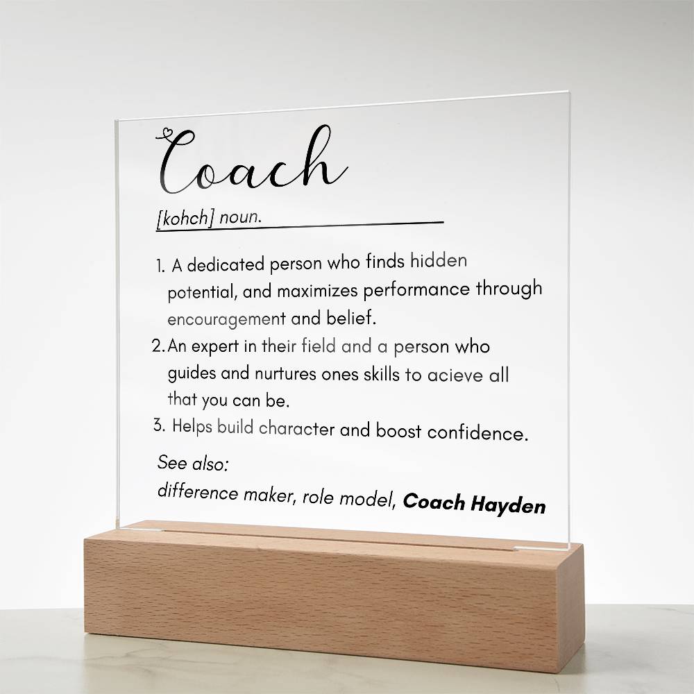 Coach 3 - Acrylic Square Plaque