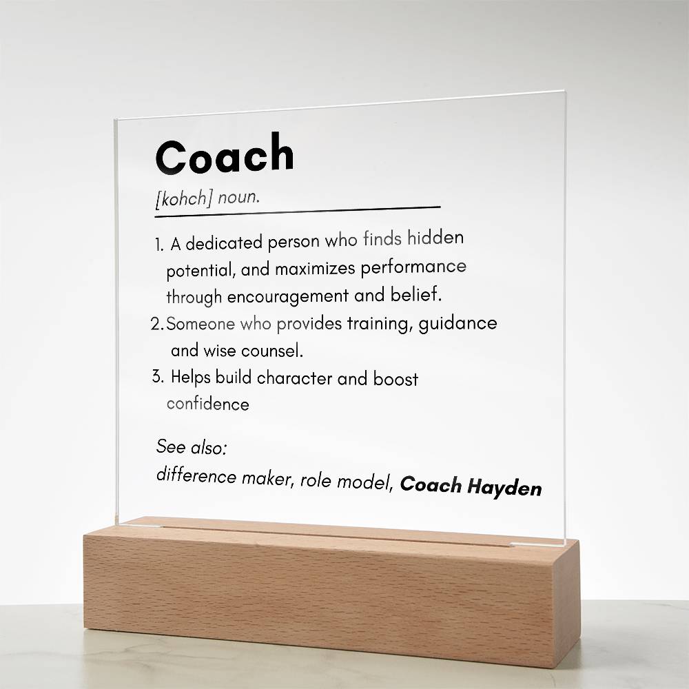 Coach 1 - Acrylic Square Plaque
