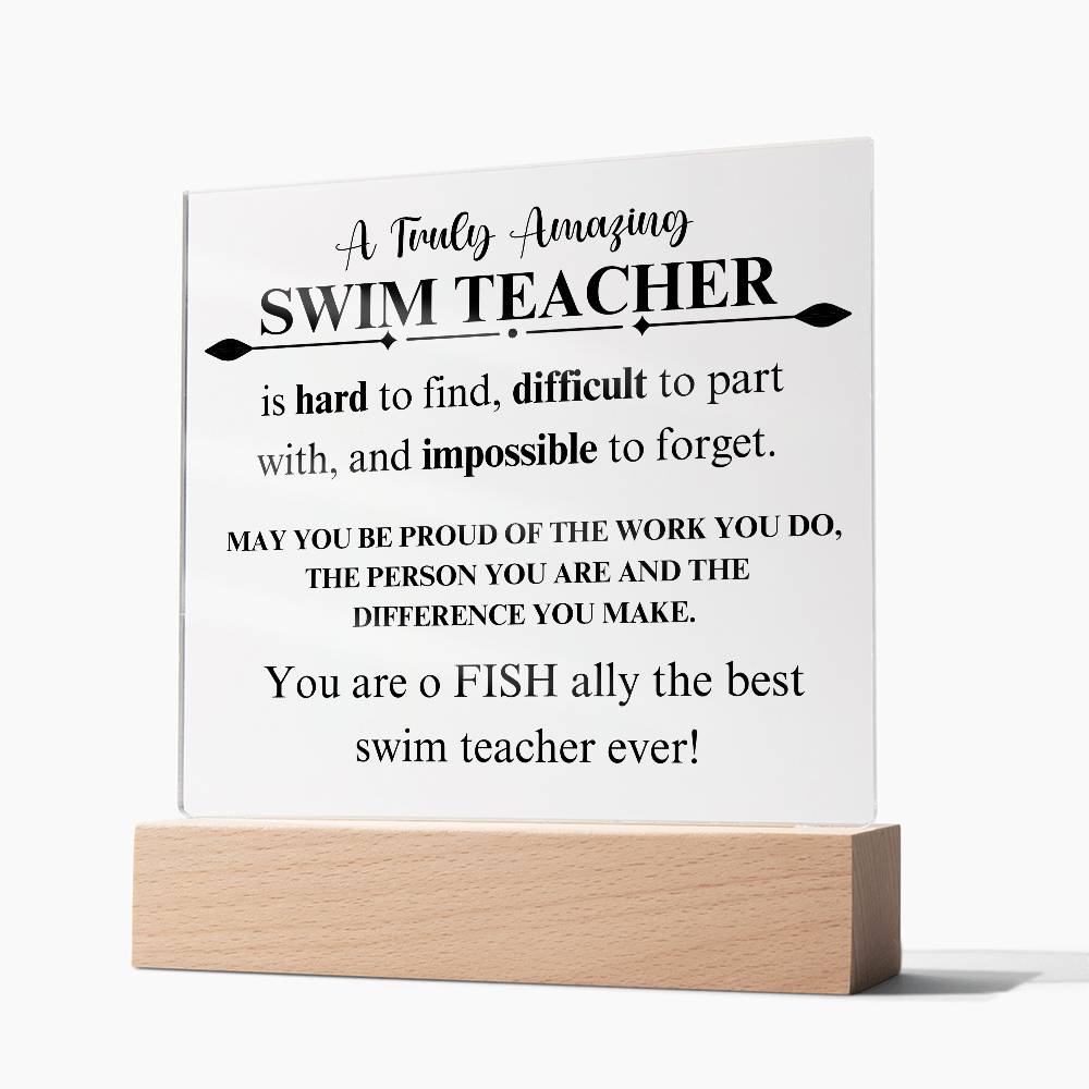 Swim Coach Gift 1 - Acrylic Square Plaque