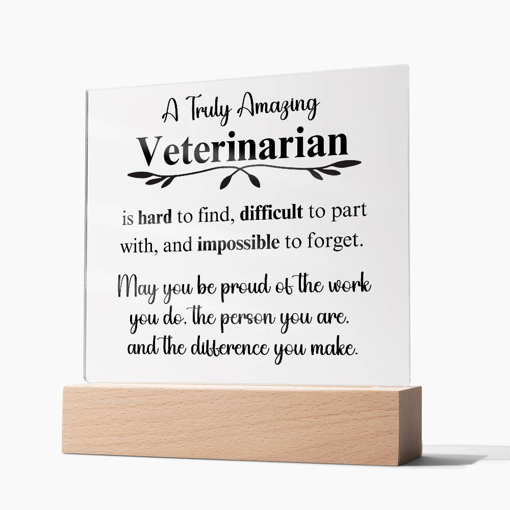 Personalized Veterinarian Gift - Acrylic Square Plaque