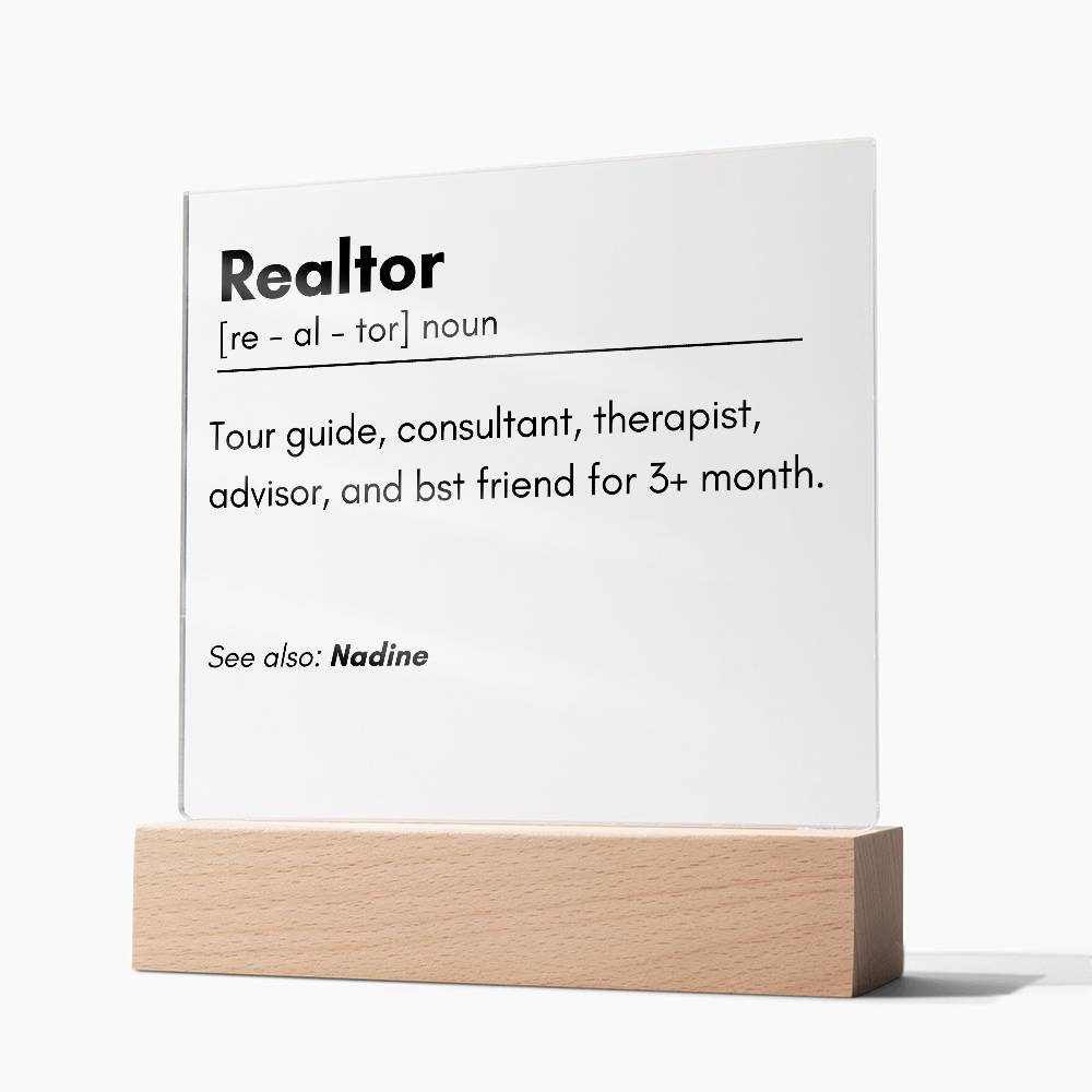 Realtor Definition Acrylic Plaque
