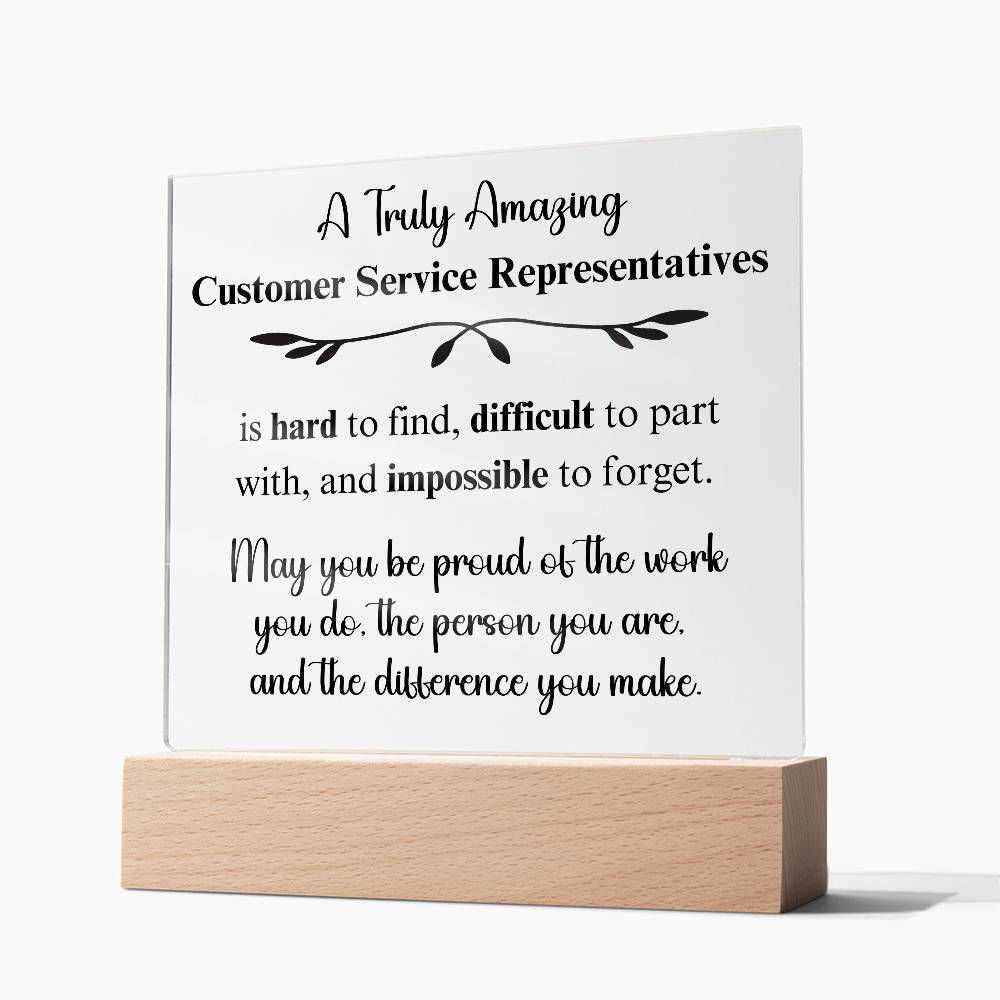 Personalized Customer Service Representative Gift - Acrylic Square Plaque