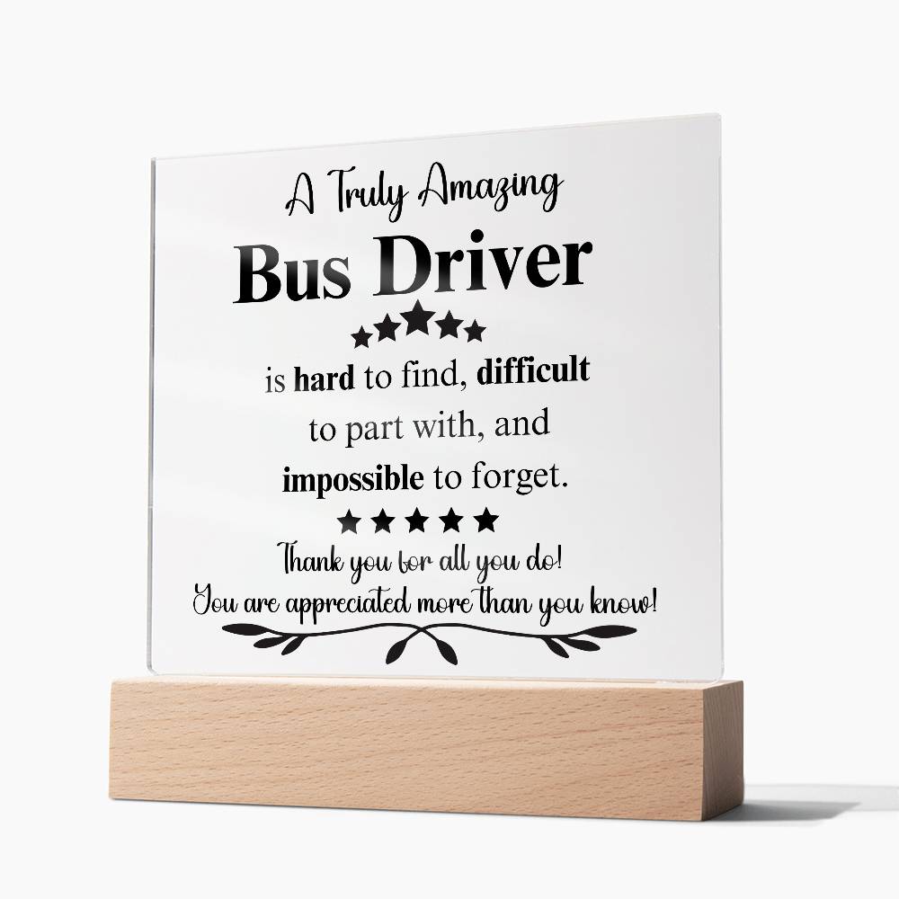 Personalized Bus Driver Gift - Acrylic Square Plaque