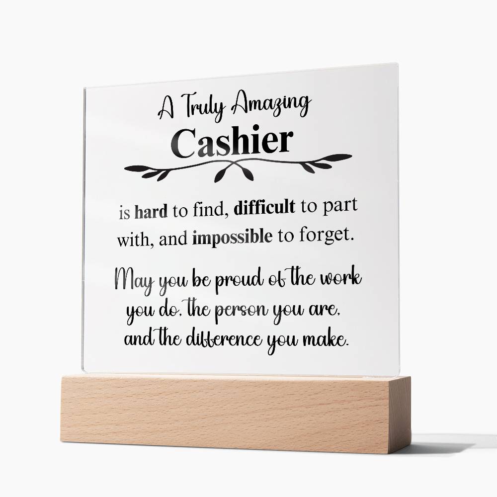 Personalized Cashier Gift - Acrylic Square Plaque