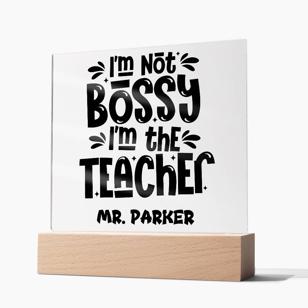 Teacher Square Acrylic Plaque 12