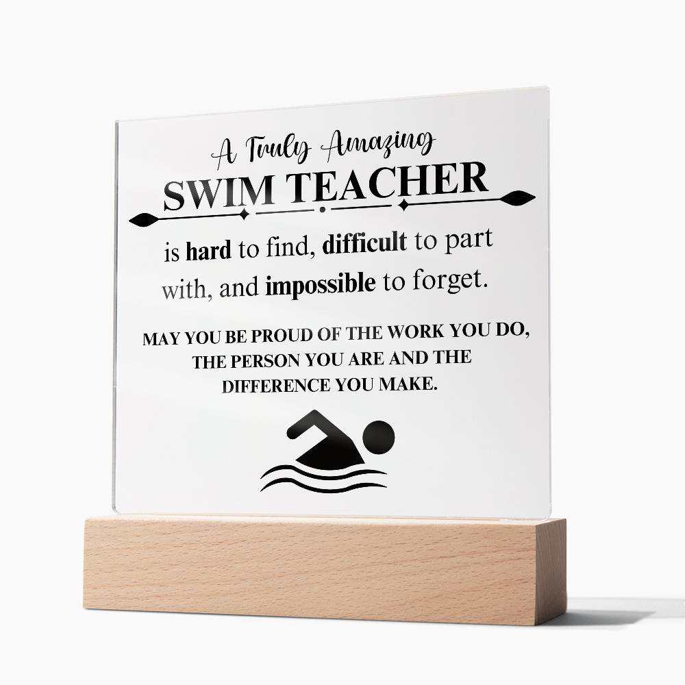 Swim Coach Gift 3 - Acrylic Square Plaque