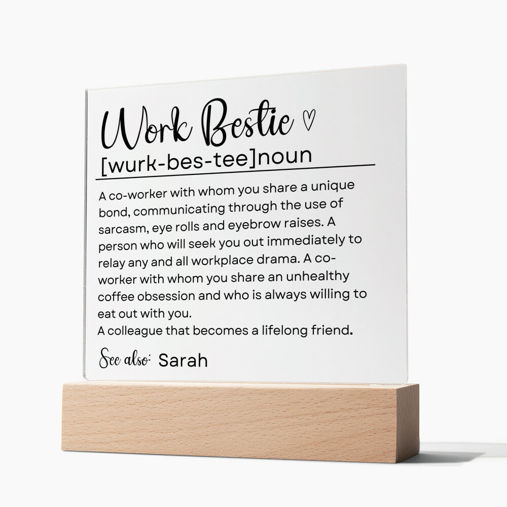 Personalized Work Bestie Gift - Acrylic Square Plaque