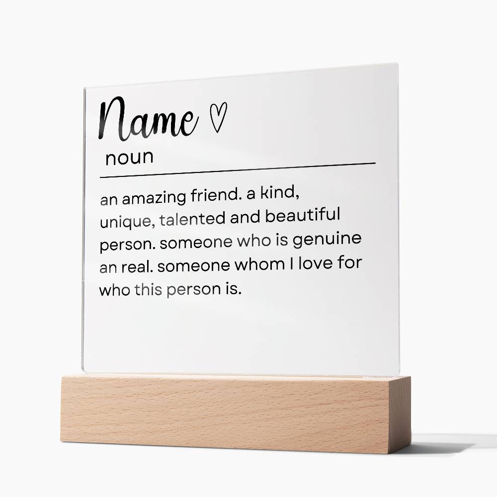 Personalized Friendship Acrylic Plaque 1 - Acrylic Square Plaque
