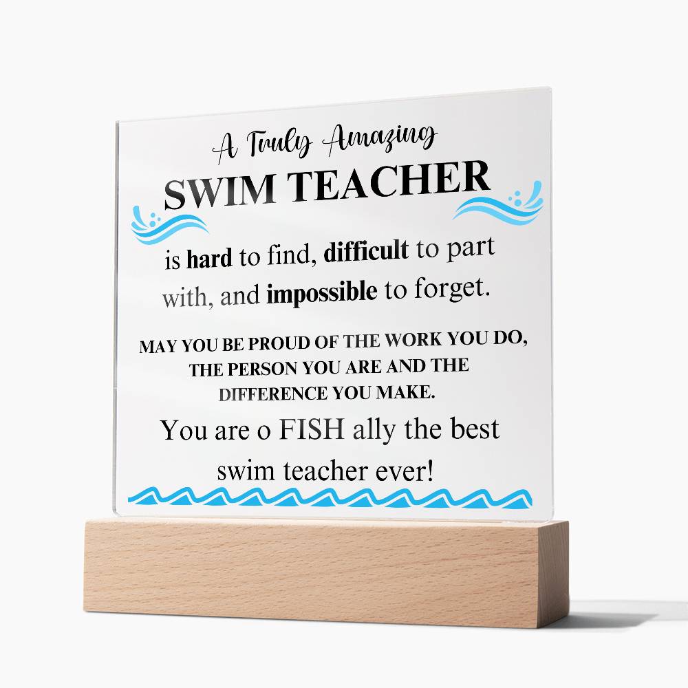 Swim Coach Gift 4 - Acrylic Square Plaque