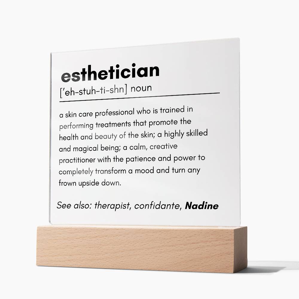 Esthetician Definition Acrylic Plaque 1