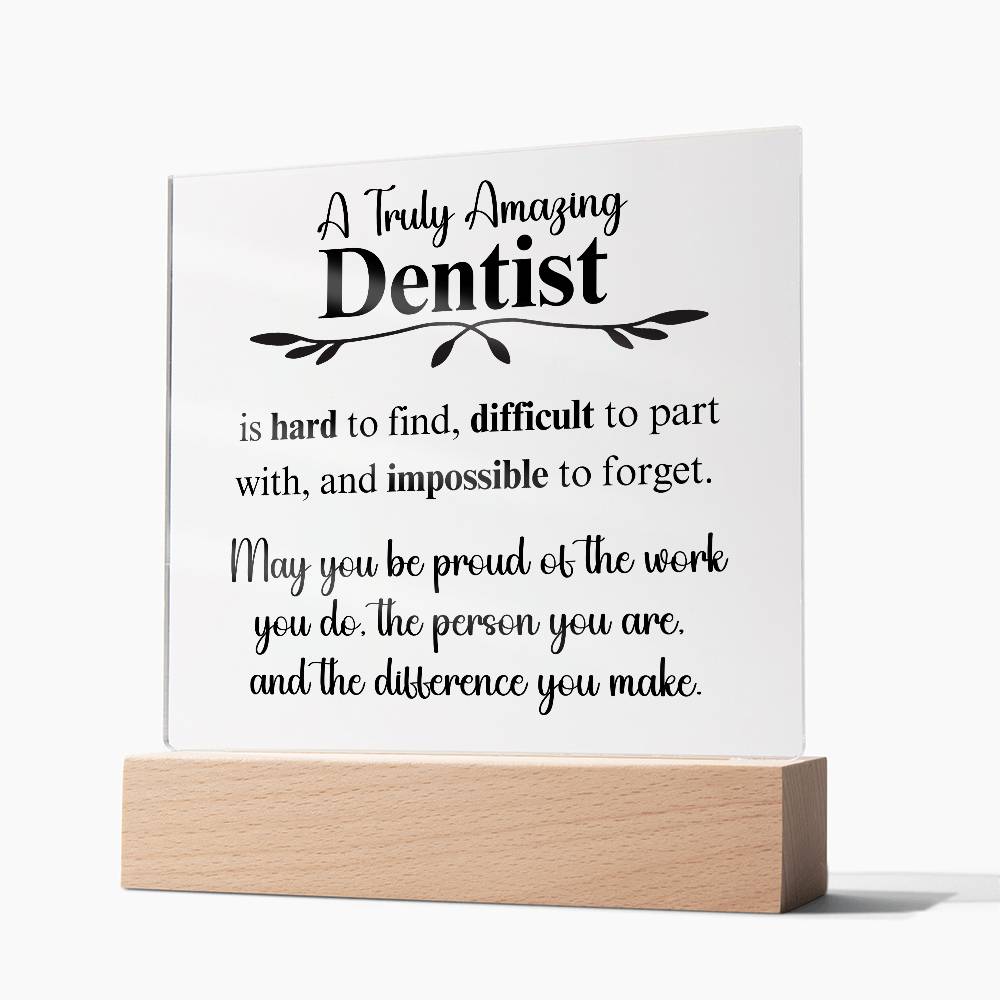 Personalized Dentist Gift - Acrylic Square Plaque