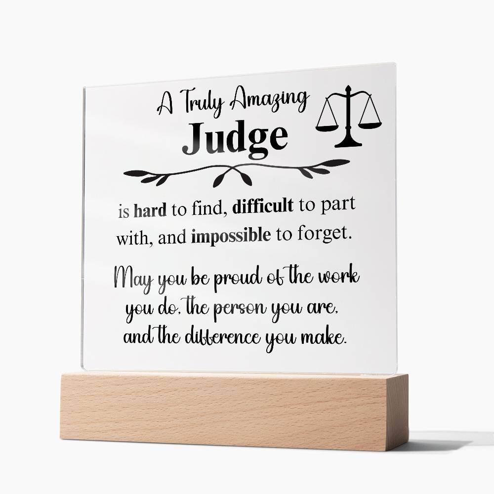 Personalized Judge Gift - Acrylic Square Plaque