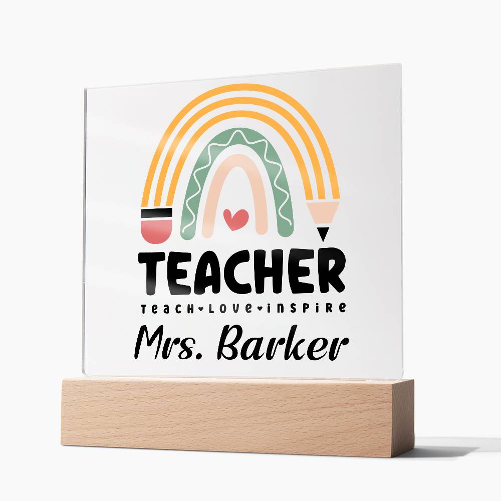 Teacher Square Acrylic Plaque 4