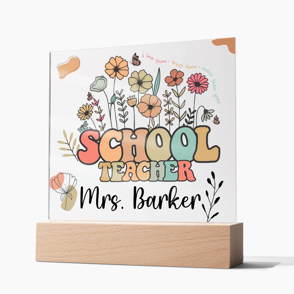 Teacher Square Acrylic Plaque 3