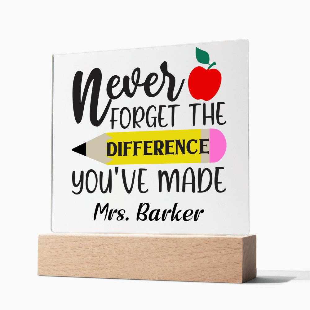 Teacher Square Acrylic Plaque 5