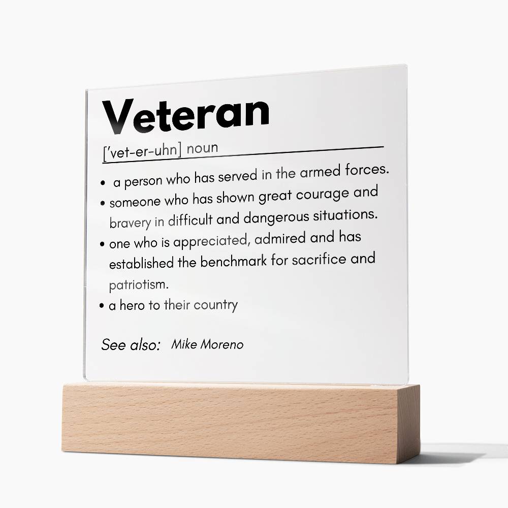 Personalized Veteran Definition 5 - Acrylic Square Plaque