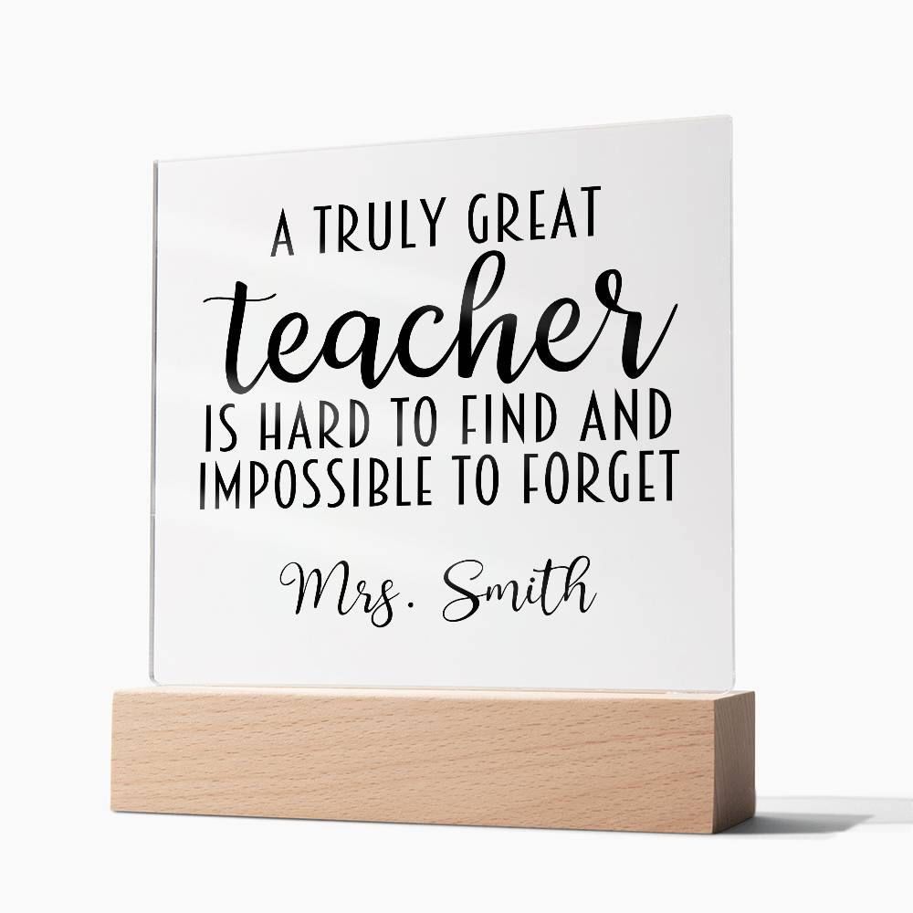 Teacher Square Acrylic Plaque 18
