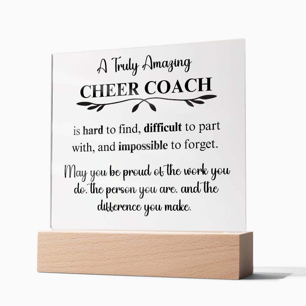 Personalized Cheer Coach Gift - Acrylic Square Plaque