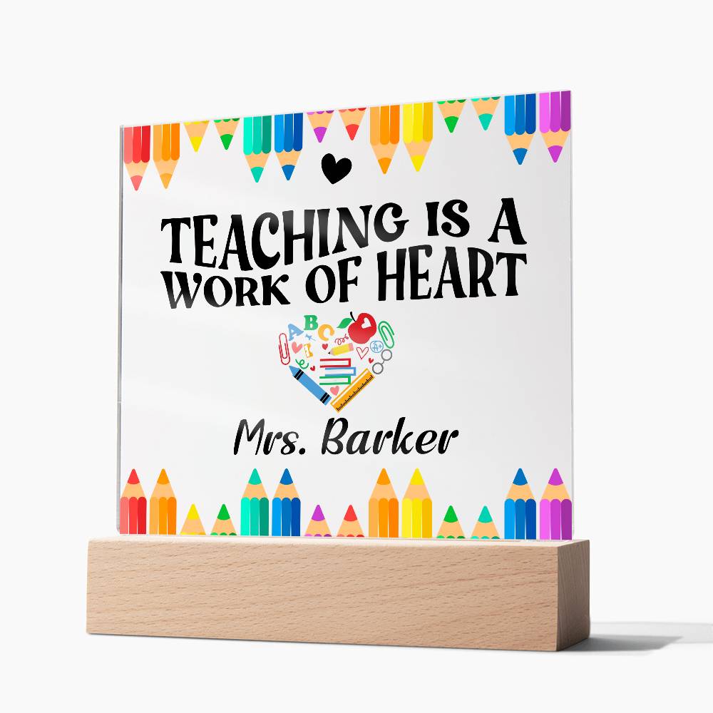 Teacher Square Acrylic Plaque 11