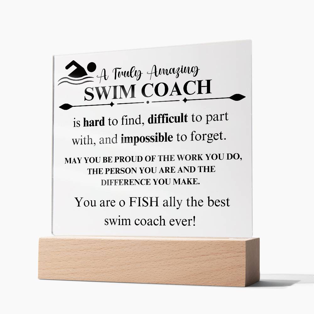 Swim Coach Gift 2 - Acrylic Square Plaque