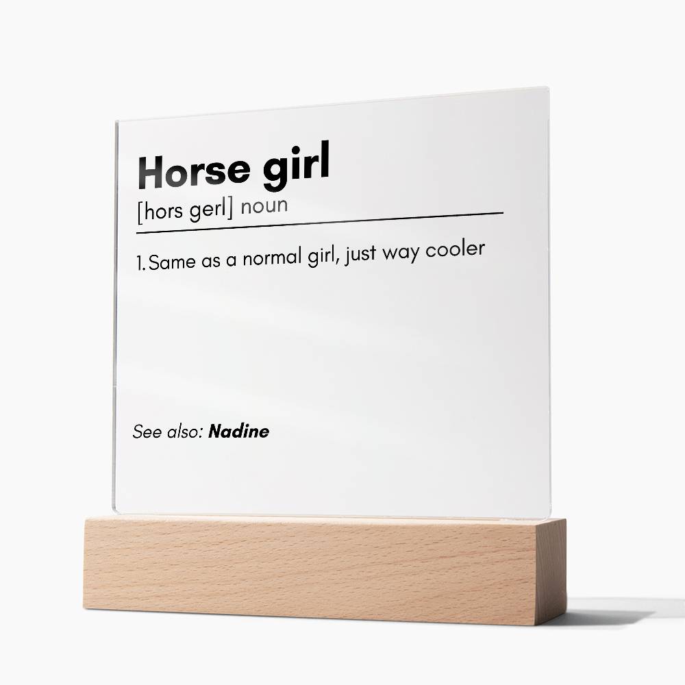 Horse Girl Definition Acrylic Plaque 1