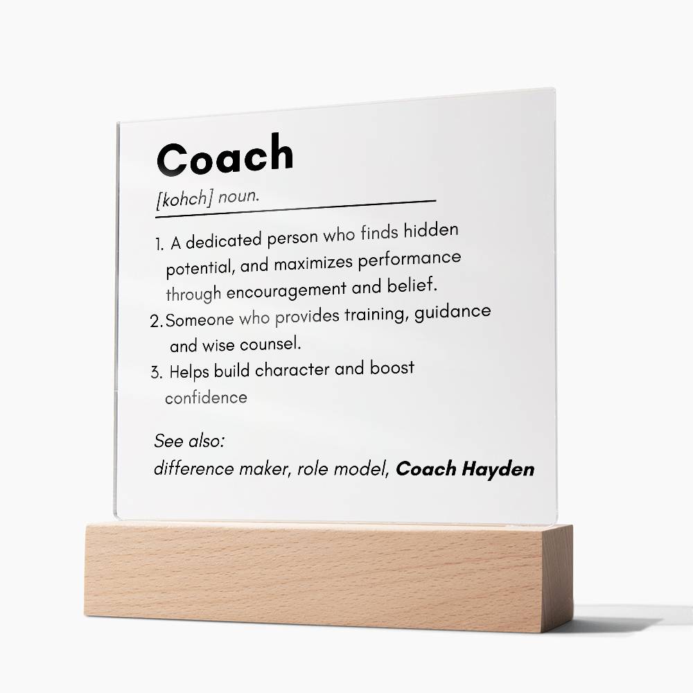Coach 1 - Acrylic Square Plaque