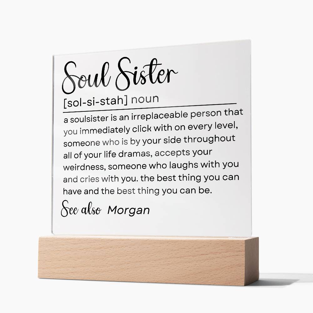 Personalized Soul Sister Plaque 2 - Acrylic Square Plaque