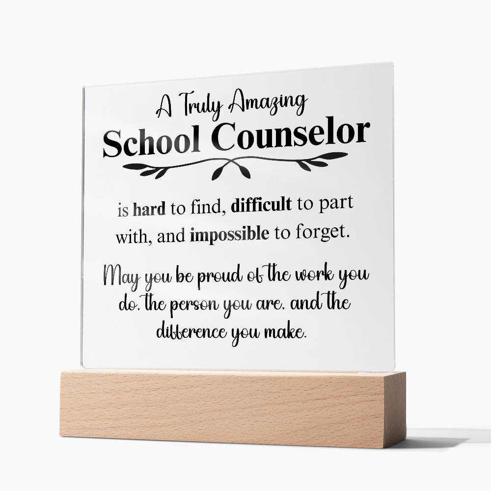 Personalized School Councelor Gift - Acrylic Square Plaque