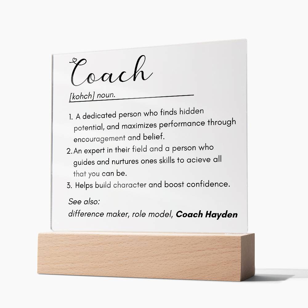 Coach 3 - Acrylic Square Plaque