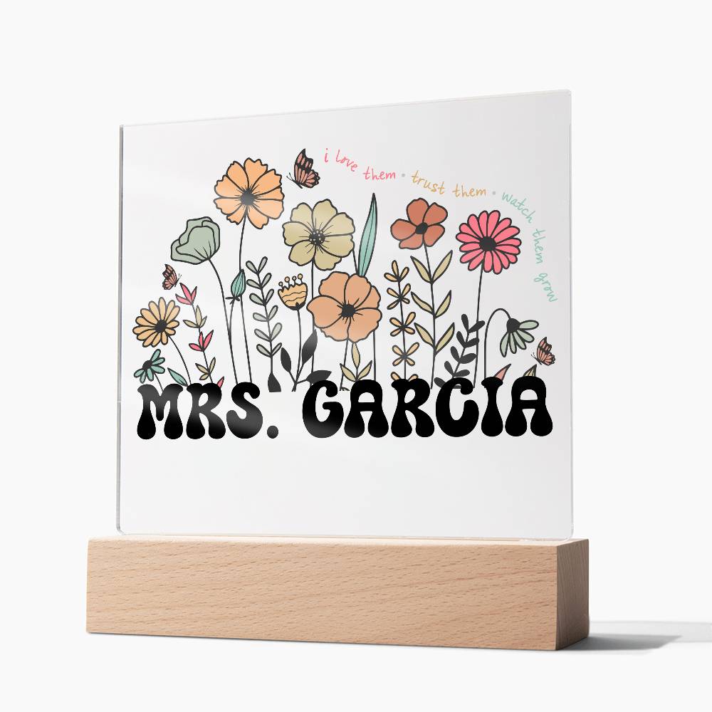 Teacher Square Acrylic Plaque 6