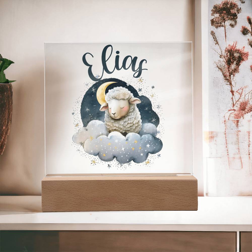 Night Light Personalized With Name - Acrylic Square Plaque
