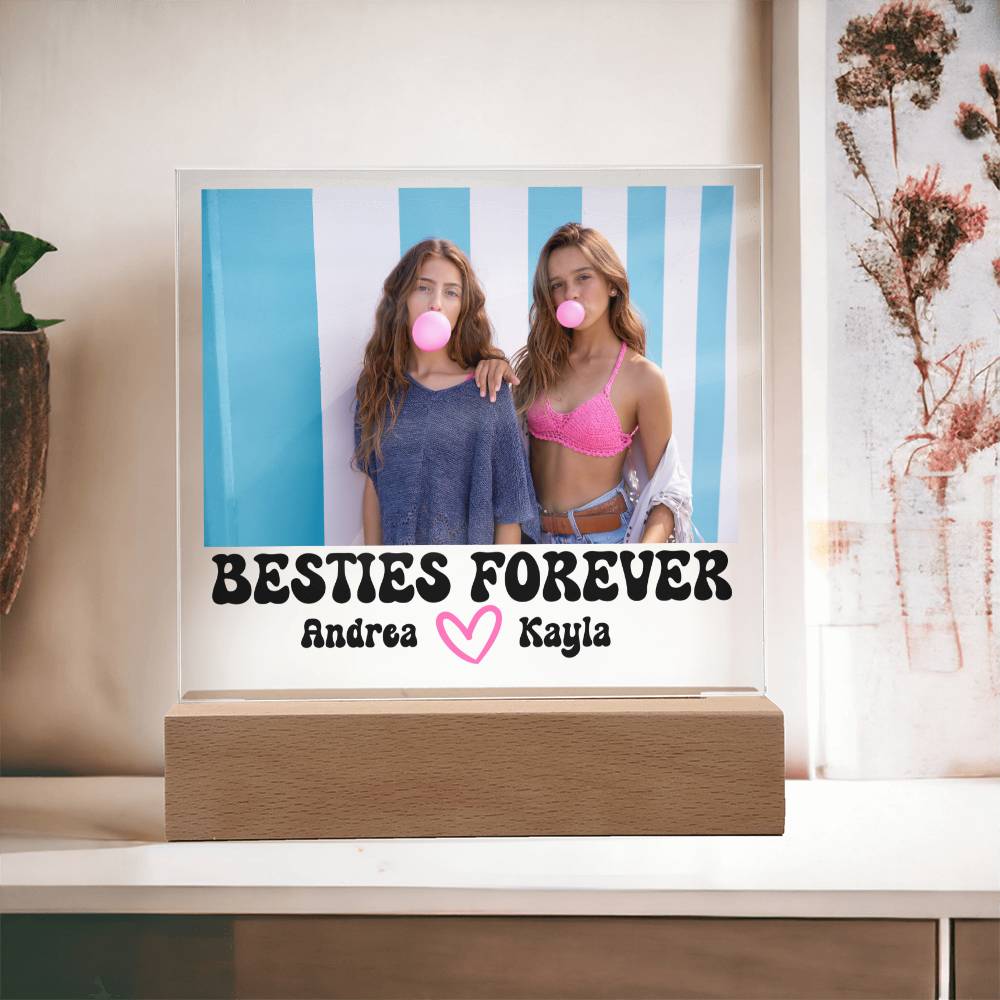 Best Friends Forever 12 - Acrylic Square Plaque (black text)