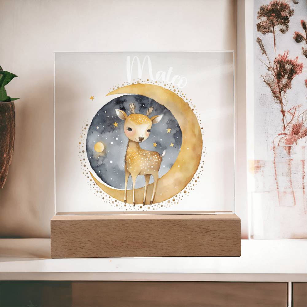 Night Light Personalized With Name - Acrylic Square Plaque