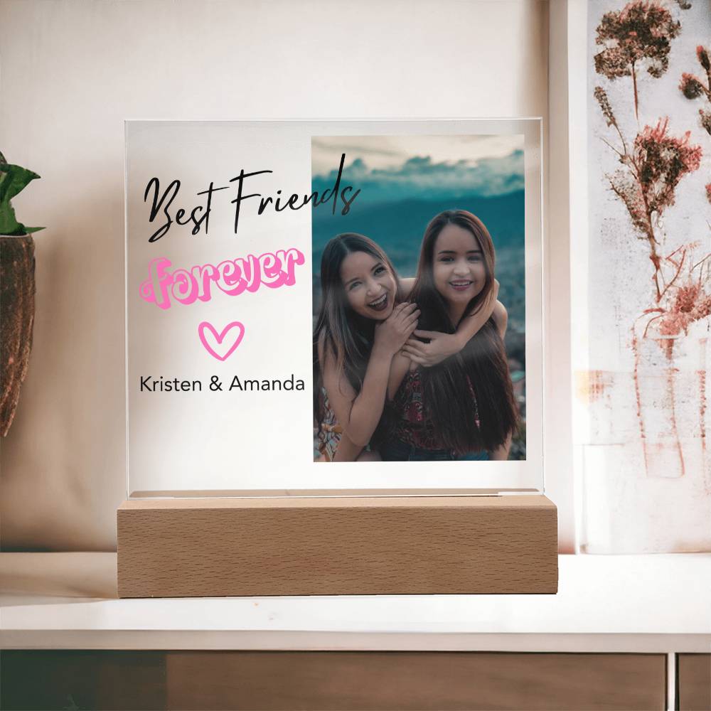 Best Friends Forever 6 - Acrylic Square Plaque (black)