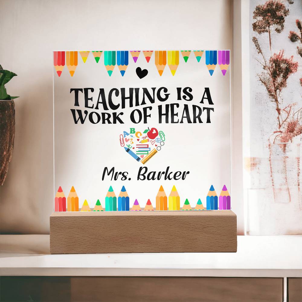Teacher Square Acrylic Plaque 11