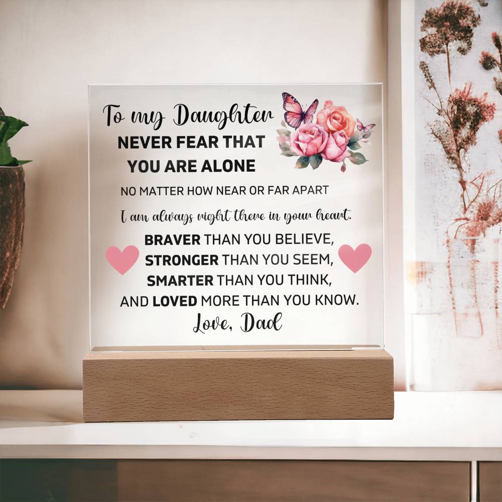 To My Daughter - You Are Loved - Square Acrylic Plaque