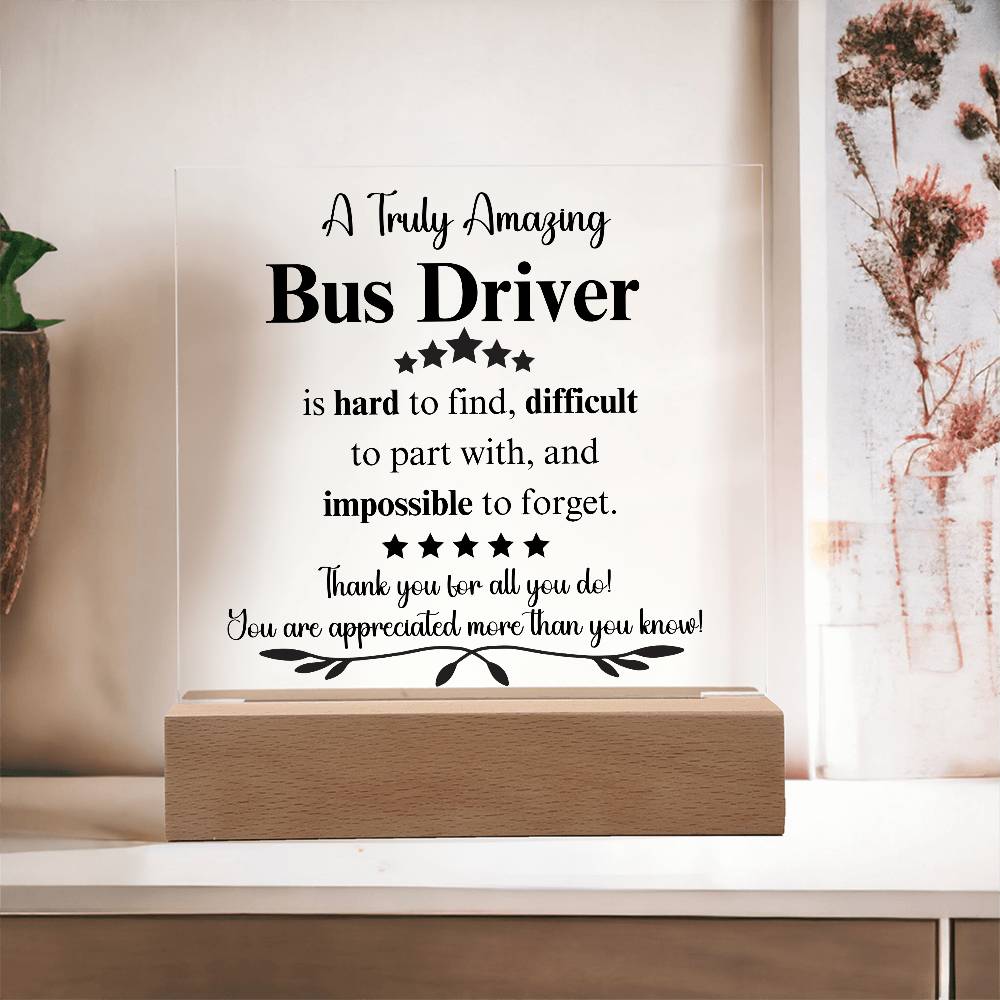 Personalized Bus Driver Gift - Acrylic Square Plaque