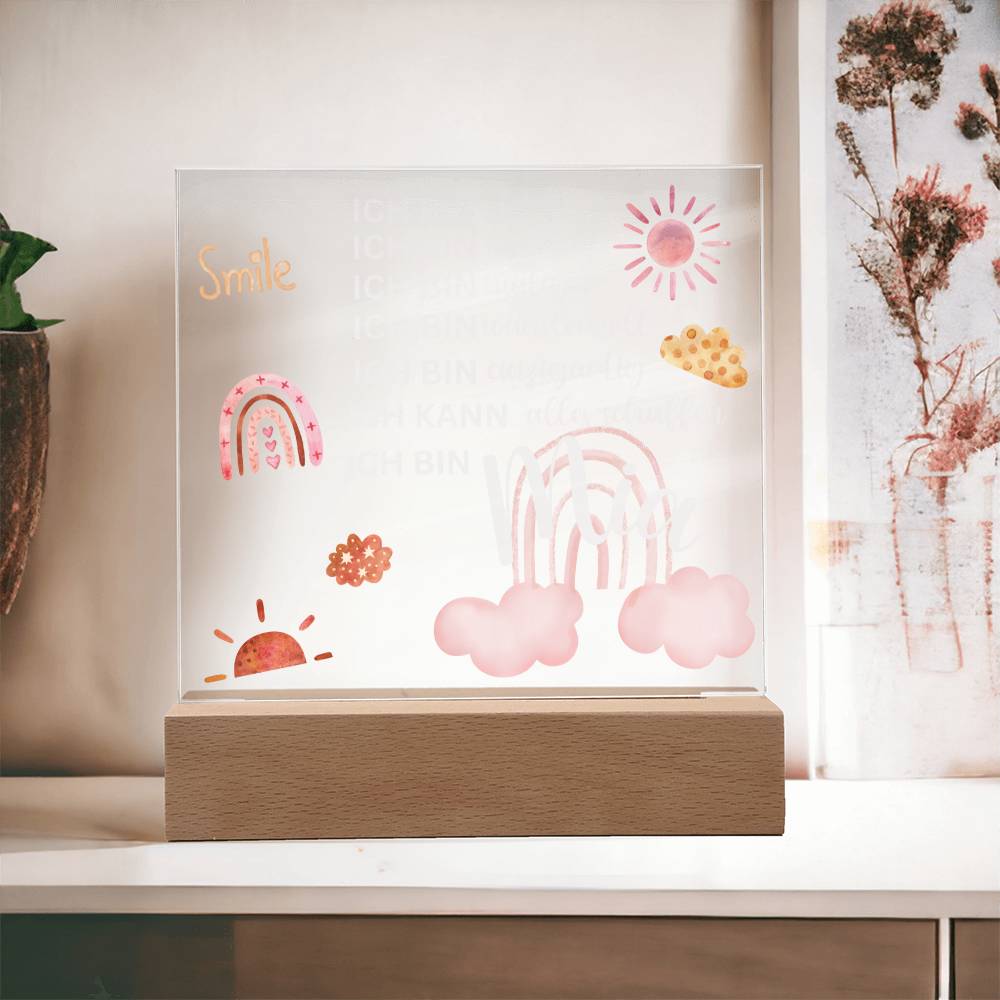 Personalisiertes Acryl LED Licht Mit Namen - Acrylic Square Plaque